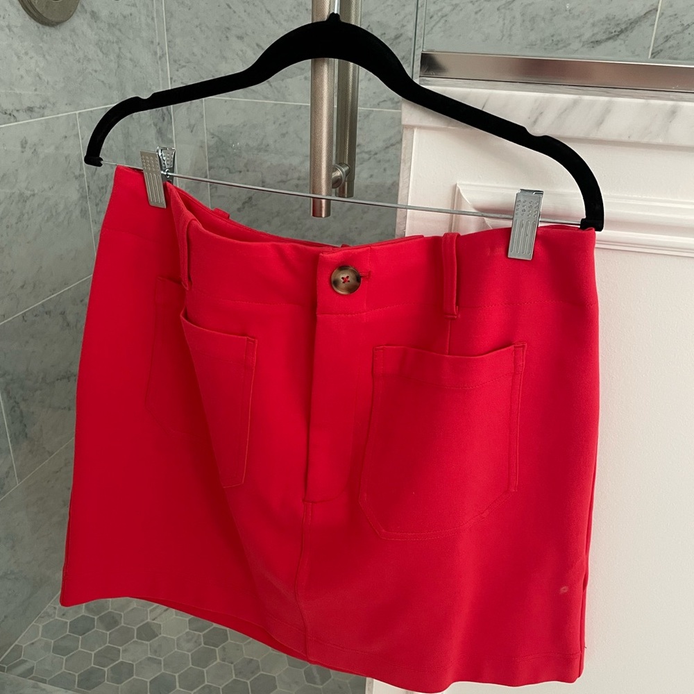 Anthropologie Red Mini Pencil Skirt